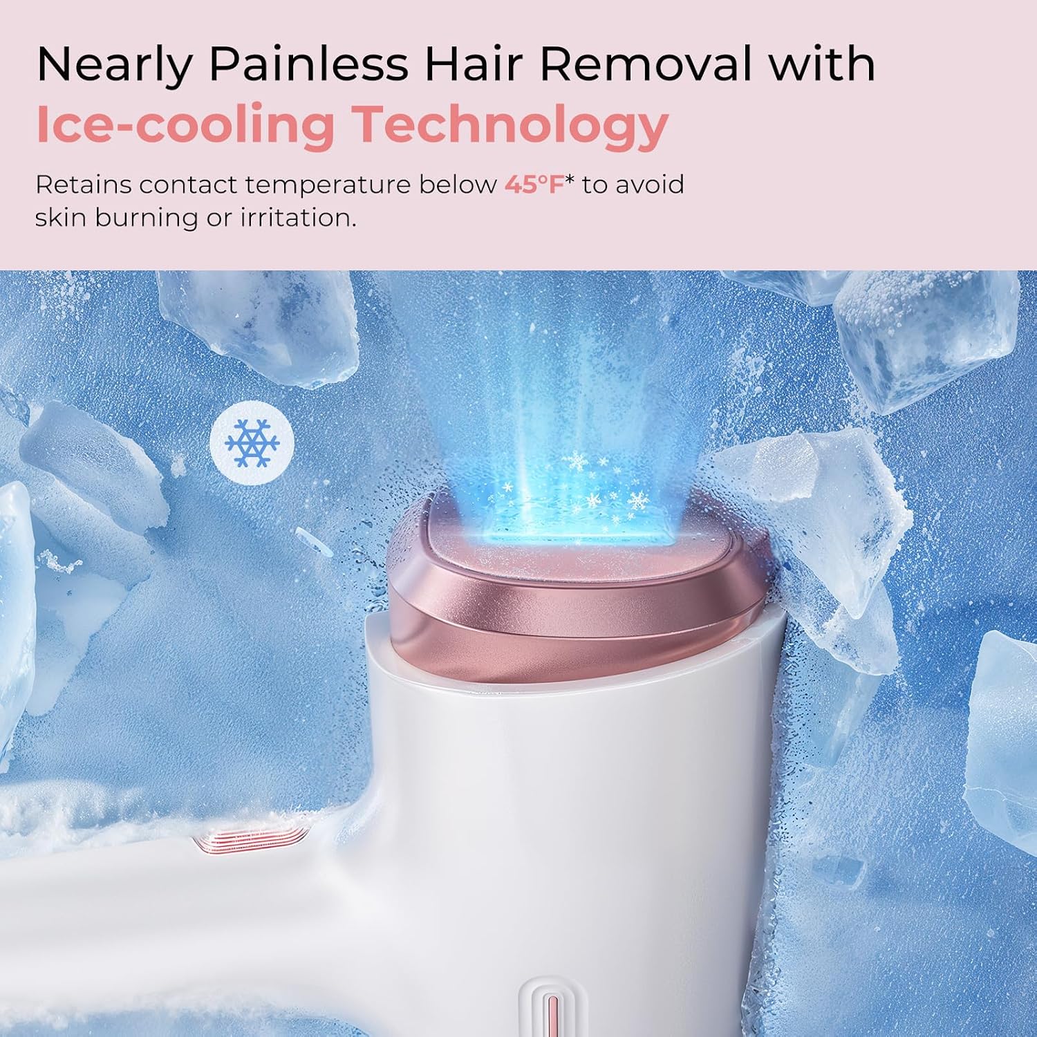 IPL Laser Hair Removal Device, 21J Energy, 96% Hair Reduction, 41°F Ice Cooling for Women & Men, Face Bikini