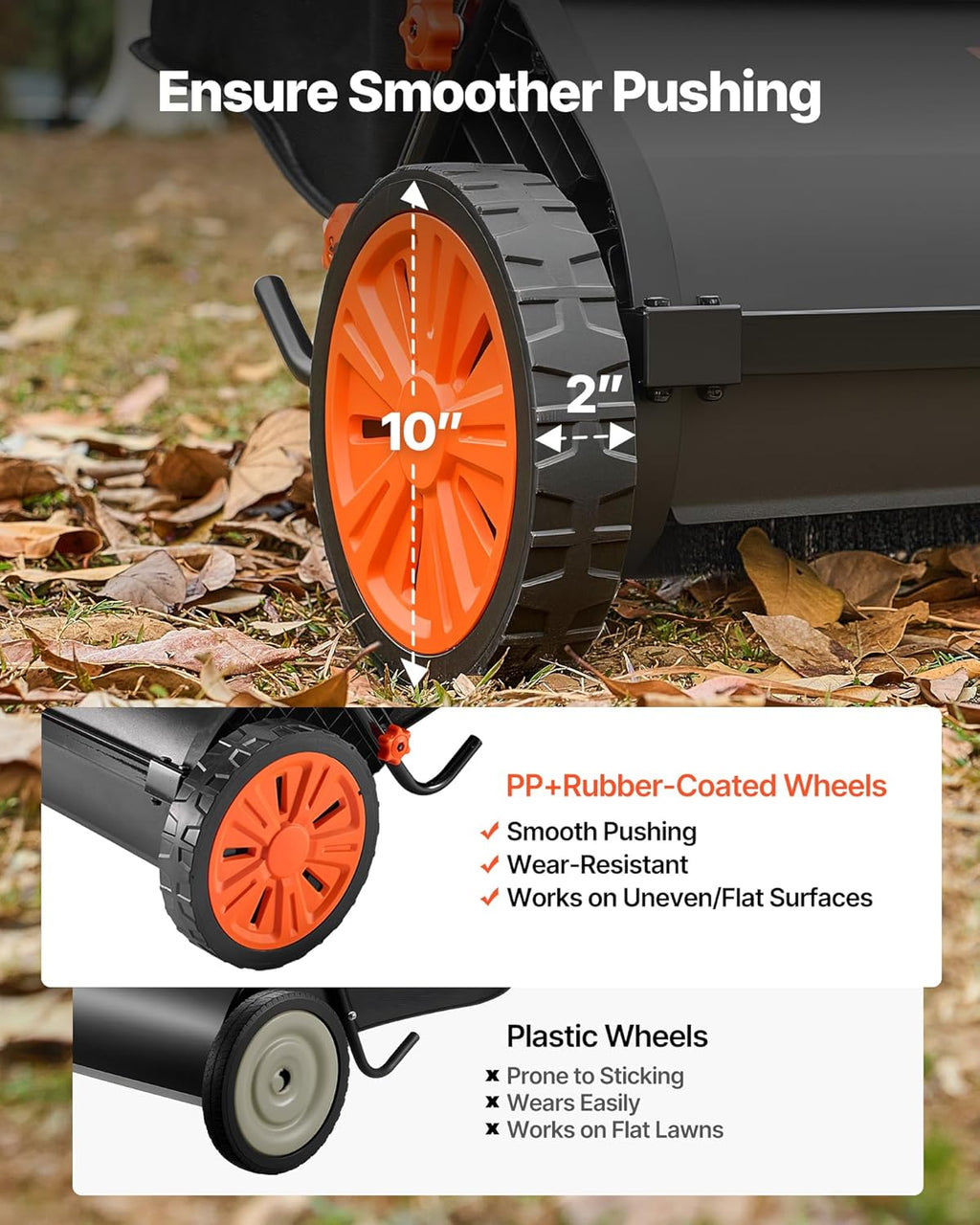Push Lawn Sweeper 26 in Leaf & Grass Collector 7 cu. ft. Hopper Bag