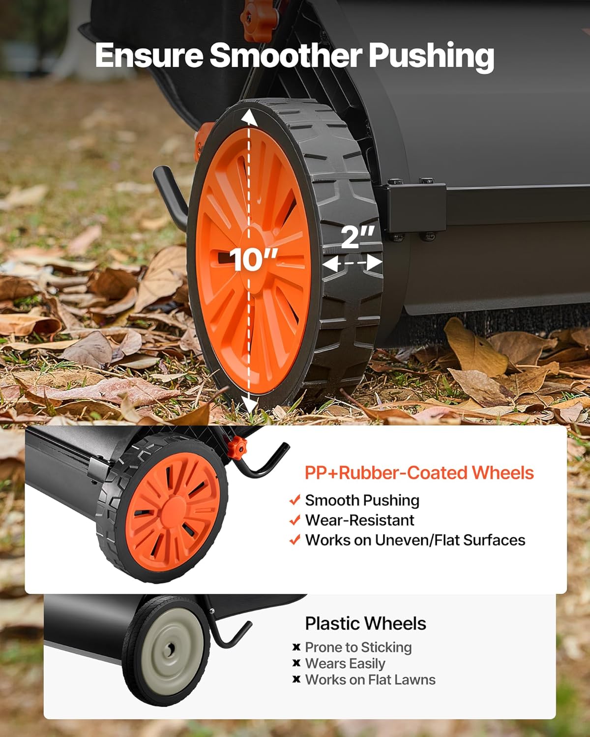 Push Lawn Sweeper 26 in Leaf & Grass Collector 7 cu. ft. Hopper Bag
