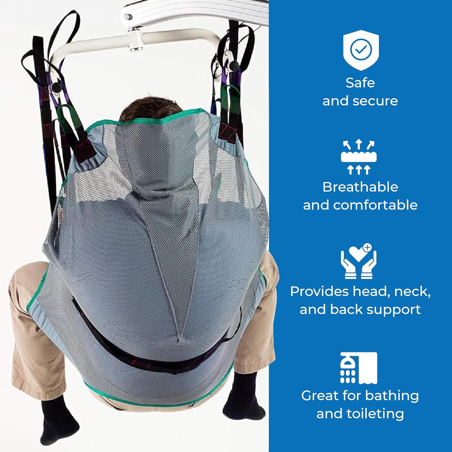 Full Body Mesh Divided Leg Sling for for Hoyer Patient Lift