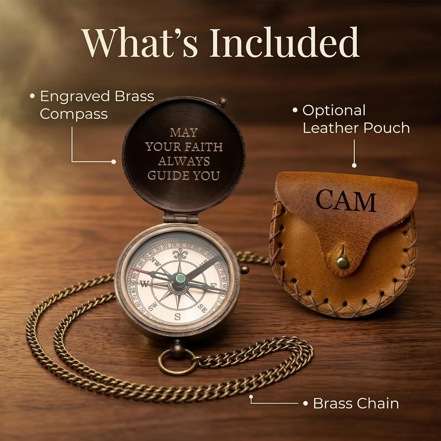 Personalized Baptism Gifts for Boys – Custom Engraved Christian Compass