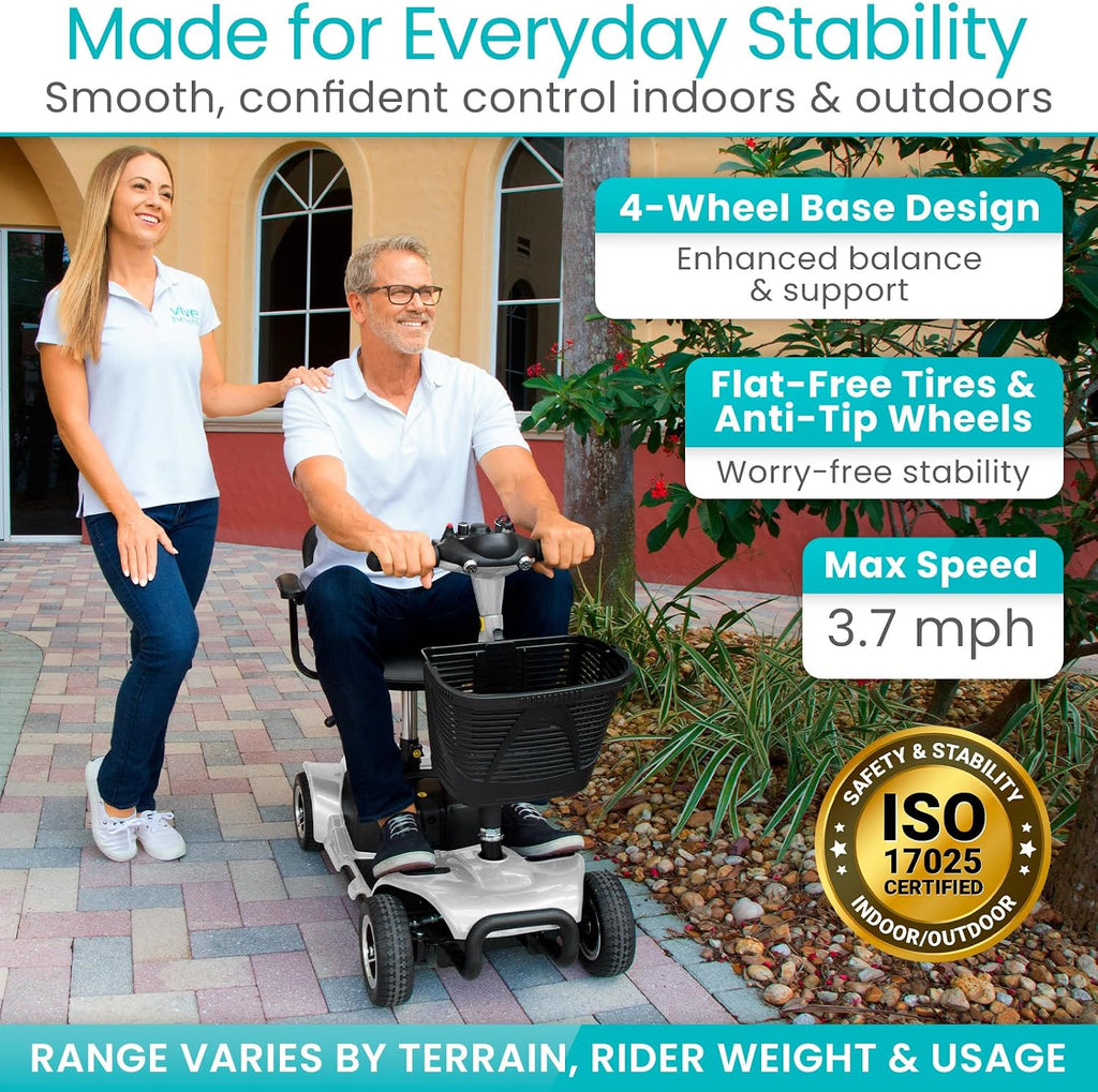 4 Wheel Mobility Scooter - Electric Powered Wheelchair Device