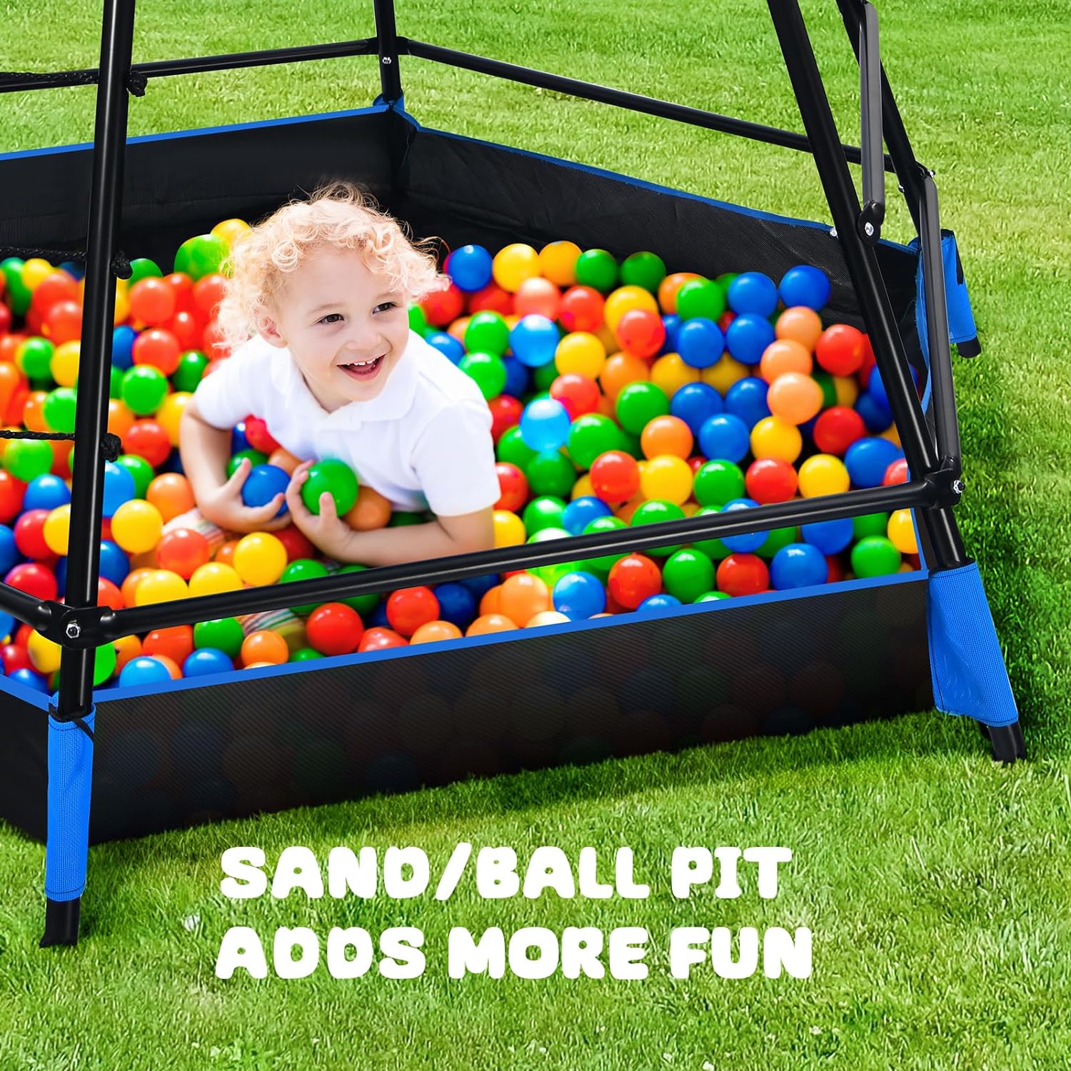 Jungle Gym with Platform and Tent, Climbing Toys with Monkey Bars for Kids, Metal Outdoor Play Equipment