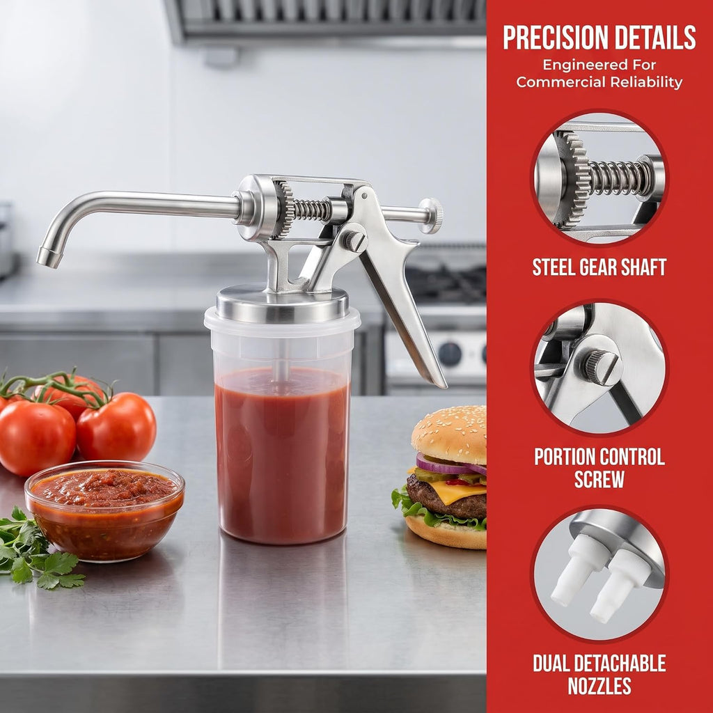 Hamburger Sauce Gun Stainless Steel Condiment Dispenser