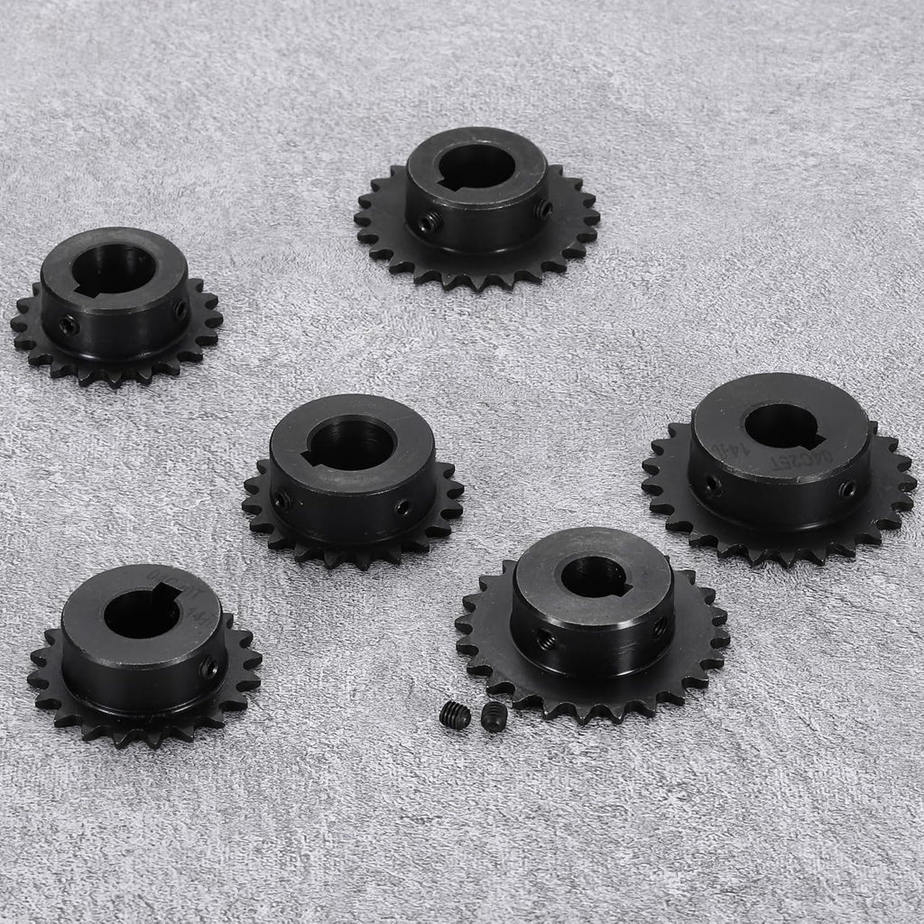 uxcell 2 Pcs #40 Chain Roller Sprocket 3/4" Bore, 10 Tooth C45 Carbon Steel ANSI #40 Roller Sprocket Round Hole with Set Screws for ISO 08A Chain
