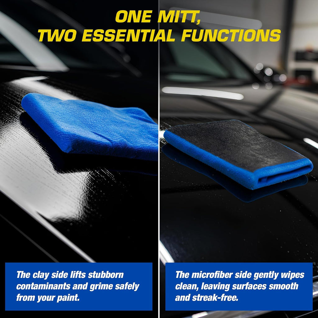 Clay Mitt & Clay Bars Auto Detailing Kit with Waterless Car Wash Ceramic Detail Spray - Car Detail Spray & Lubricant