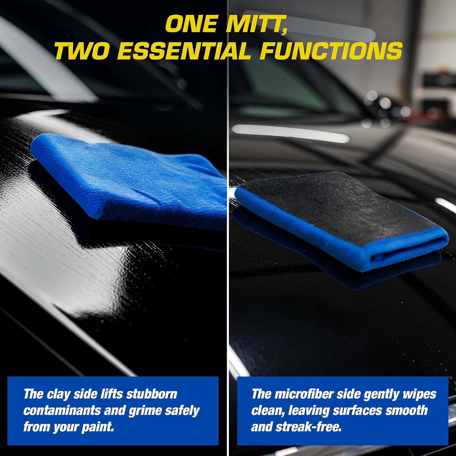 Clay Mitt & Clay Bars Auto Detailing Kit with Waterless Car Wash Ceramic Detail Spray - Car Detail Spray & Lubricant