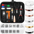 Wire Wrapping for Jewelry Making, Repair and Beading Supplies Kit with Craft Ring Wire, Tools, Pliers and Jewelry