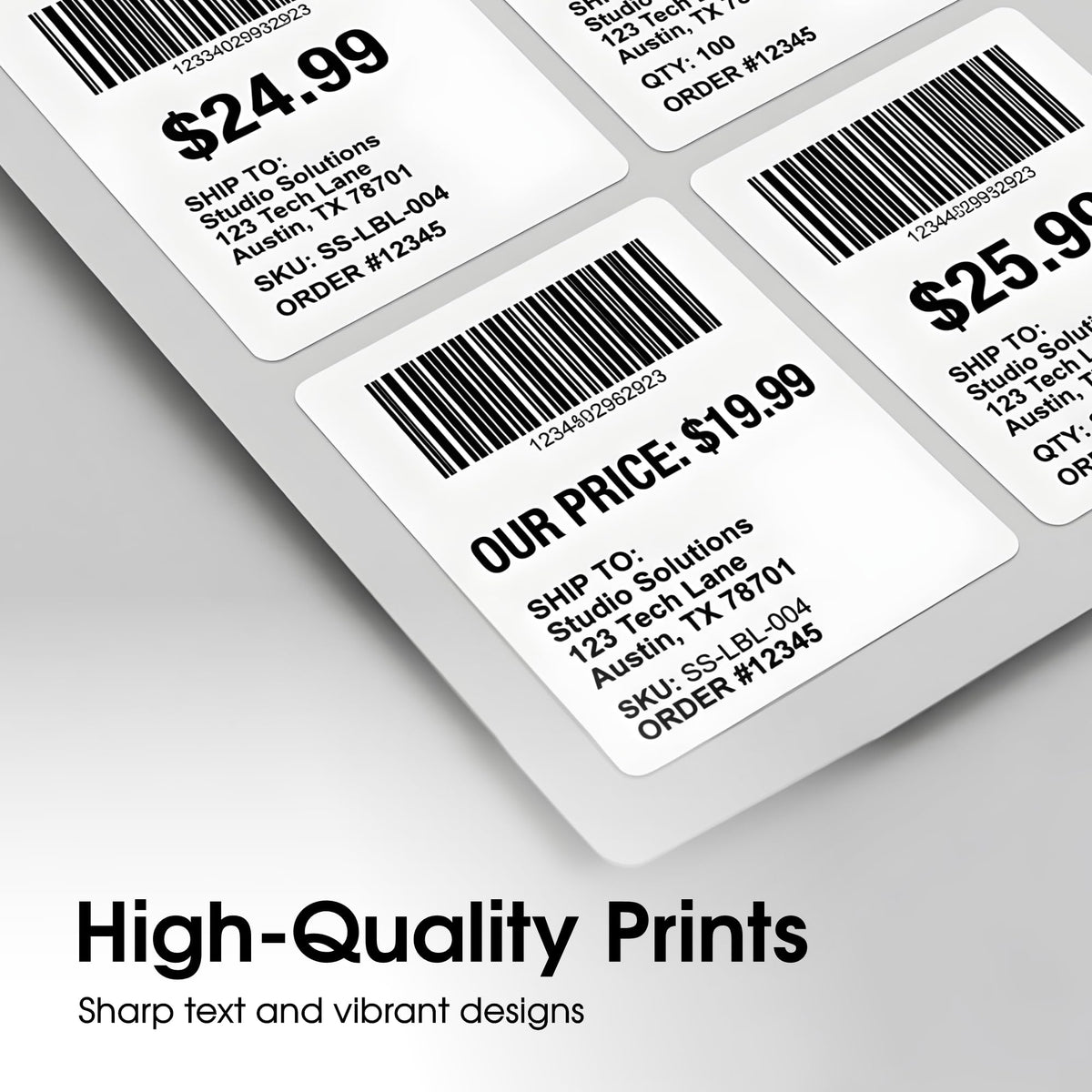4" X 5" Matte White Printable Shipping Labels (250 Sheets, 1000 Stickers)