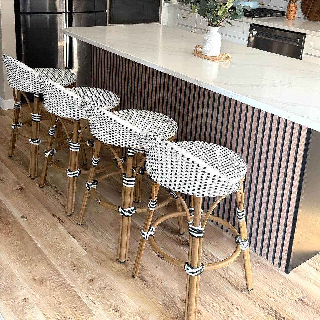 Outdoor Barstools Oversize Counter Stool 1-Pack Backrest Patio