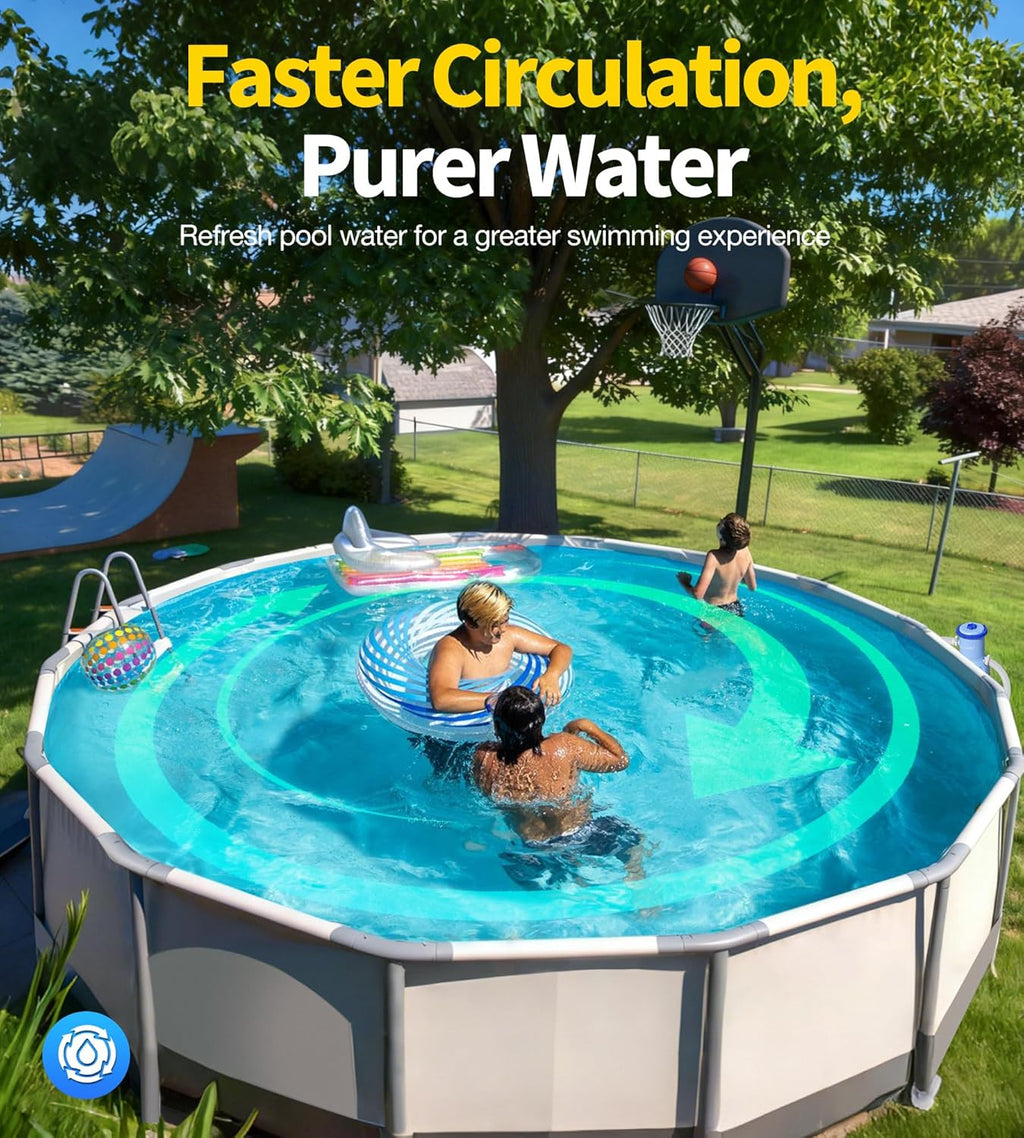 2026 Improved 530 GPH Small Pool Filter Pump | ETL Certified Cartridge Filter Pump for Above Ground Pools | Water