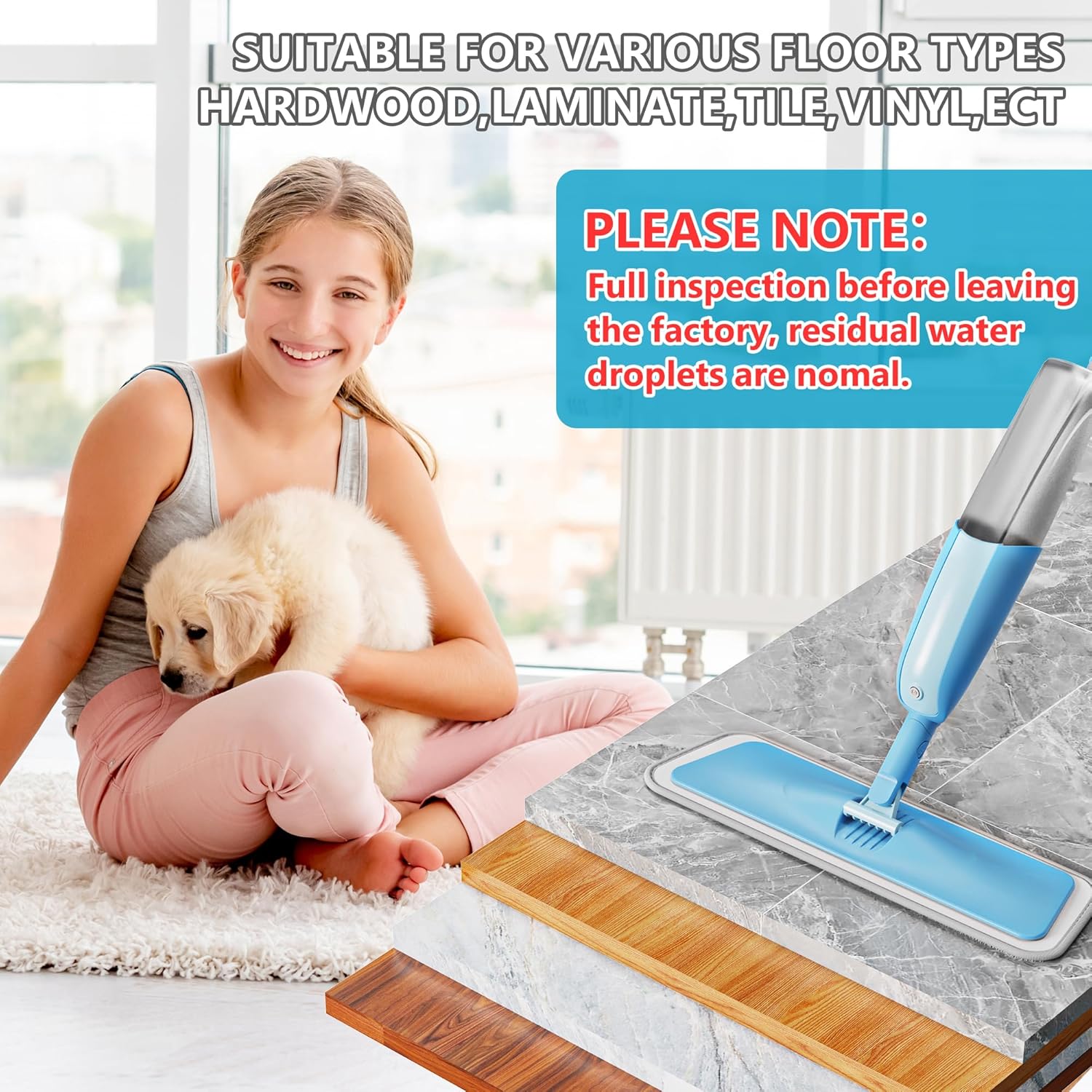 Spray Wet Mops for Hardwood Floor Cleaning: MEXERRIS Floor Mop with 3 Washable Pads for Swiffer Powermop - Refillable
