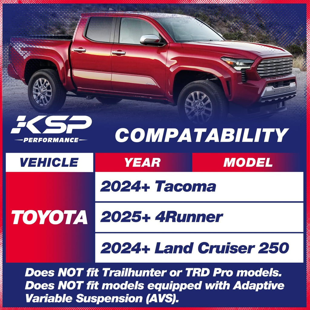 KSP 1.5" Front Leveling kit for 2024+ Tacoma, 2025+ 4runner, 2024+ land cruiser 250, 1.5 Inch Aluminum Strut Spacer Level Kits Compatible With Toyota, 1.5in Chassis Suspension Leveling Lift Spacer