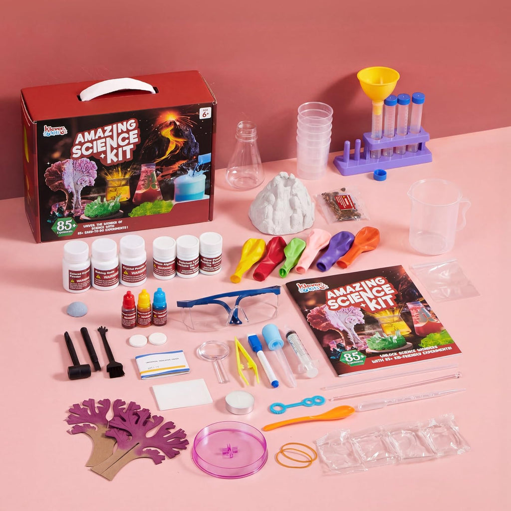 Amazing Science Kits- 85+ Experiments Educational Toys, STEM Activities with Erupting Volcano and Growing Crystal