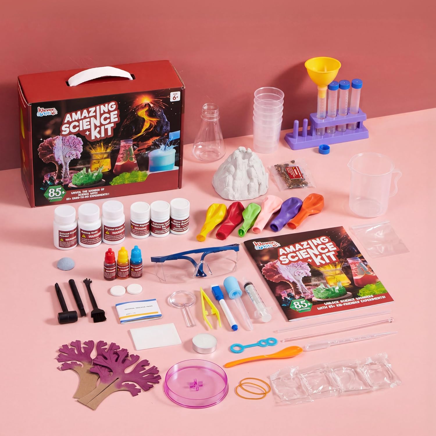 Amazing Science Kits- 85+ Experiments Educational Toys, STEM Activities with Erupting Volcano and Growing Crystal