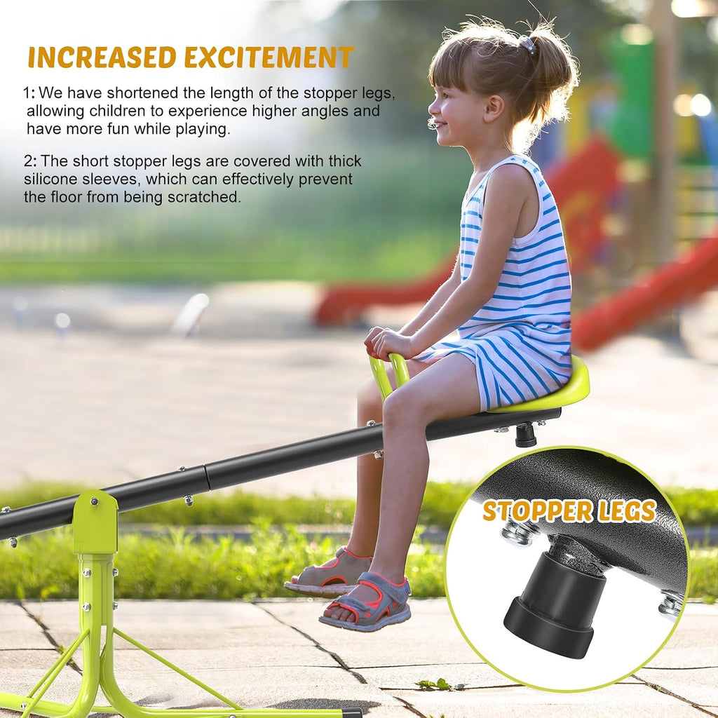 Teeter Totter Seesaw for Kids Outdoor for Ages 4-8 Toddler Seesaw Sit and Spin Teeter Totter Outside Outdoor Toys