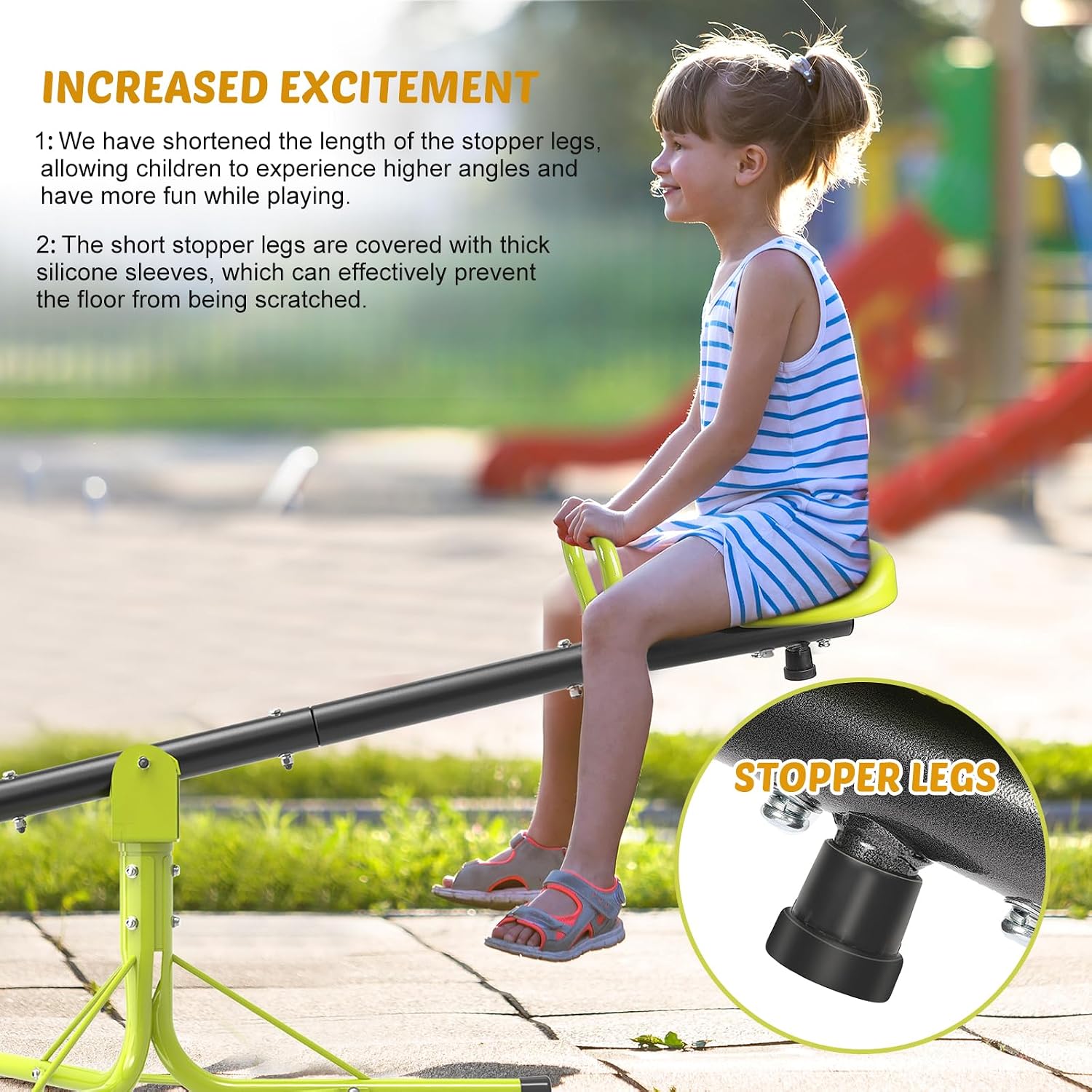 Teeter Totter Seesaw for Kids Outdoor for Ages 4-8 Toddler Seesaw Sit and Spin Teeter Totter Outside Outdoor Toys