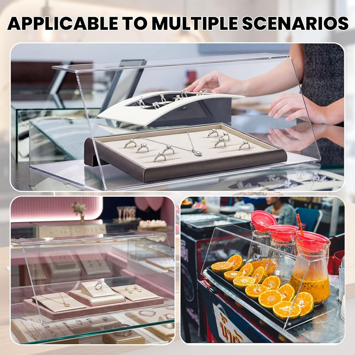Sneeze Guard for Counter Acrylic with Anti-slip Pads for Catering, Buffets, Restaurants, 23.62 x 12.2 x 9.45 Inches