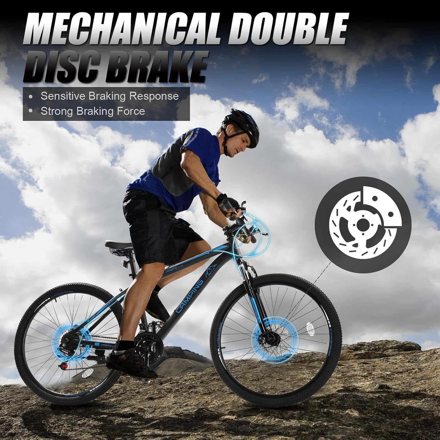 Mountain Bike 24/26/27.5 Inch Men & Women Mountain Bike with 21-Speed Adult Bikes, Double Disc Brake, Suspension Fork