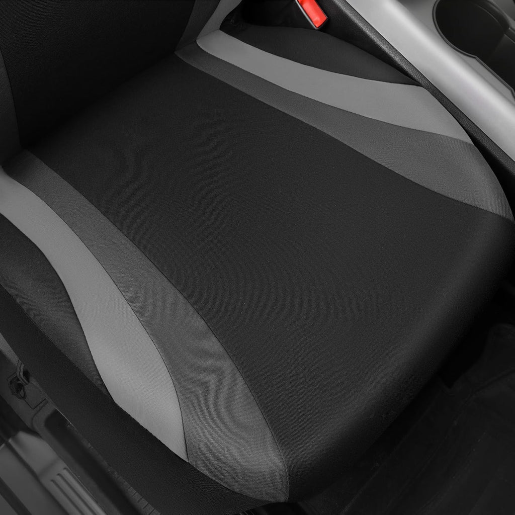 Line Rider Sporty Front Seat Covers,Gray Car Seat Covers Two Front Seats Only, Airbag Compatible,Universal Fit