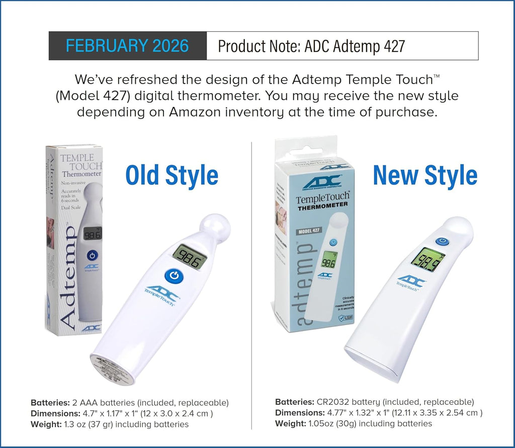 Temple Touch Digital Fever Thermometer, Non Invasive and Quick Read, Suitable for Babies, Newborns, Kids, and Adults