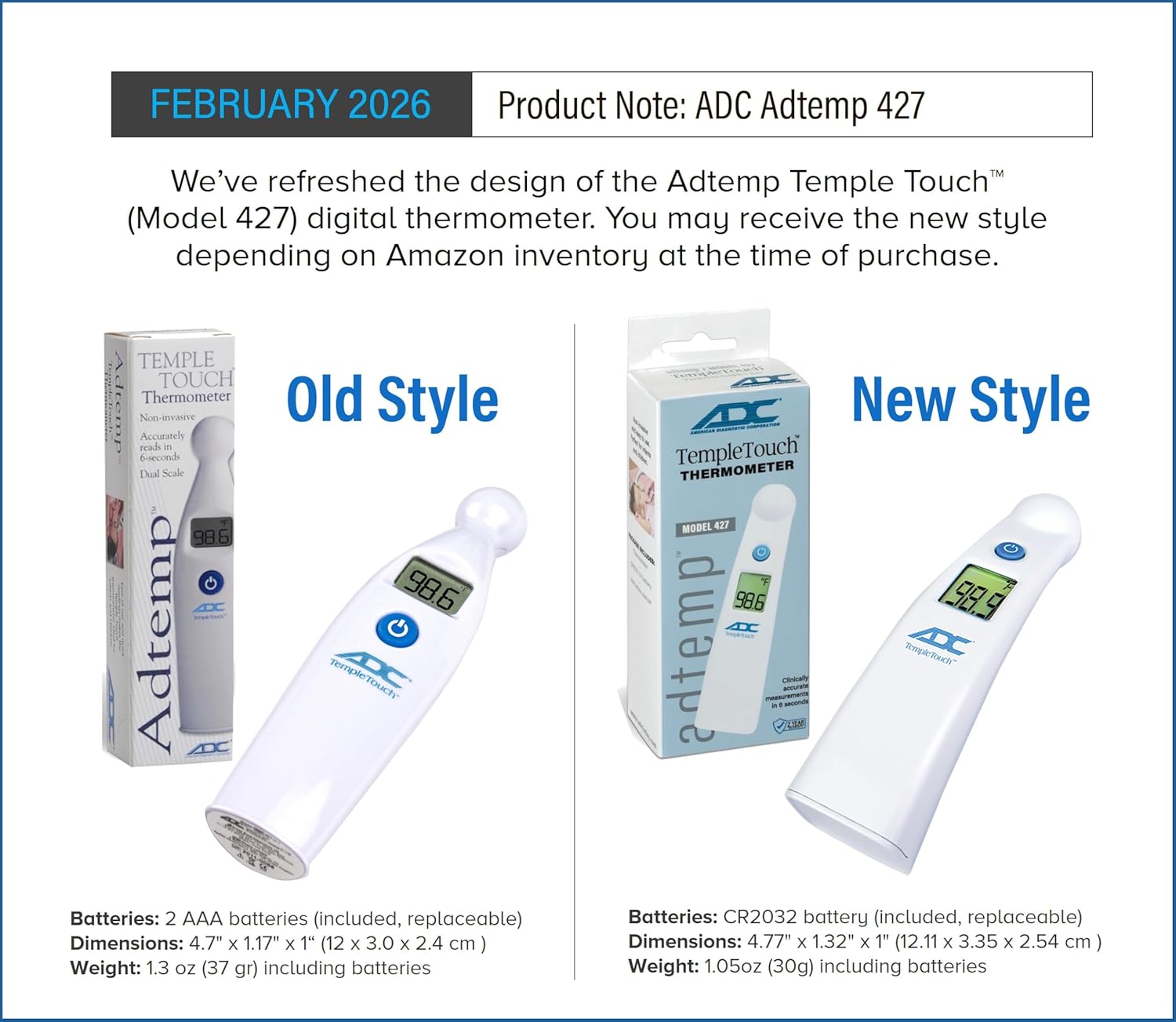 Temple Touch Digital Fever Thermometer, Non Invasive and Quick Read, Suitable for Babies, Newborns, Kids, and Adults
