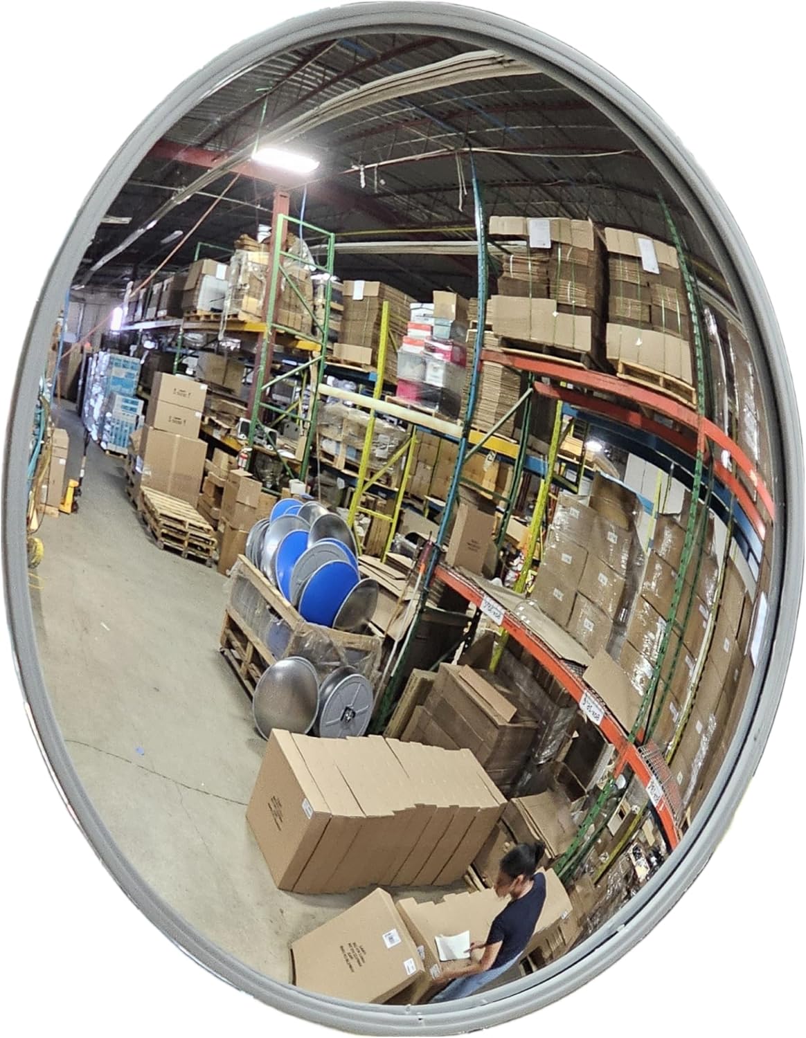 26” Acrylic Outdoor Convex Mirror With Plastic Back, Round Security Mirror for the Garage Blind Spot, Store Safety