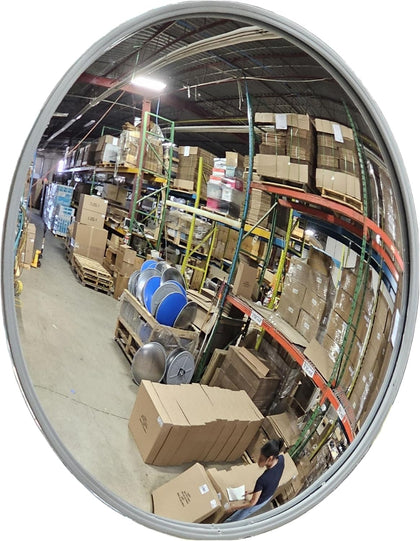 26” Acrylic Outdoor Convex Mirror With Plastic Back, Round Security Mirror for the Garage Blind Spot, Store Safety