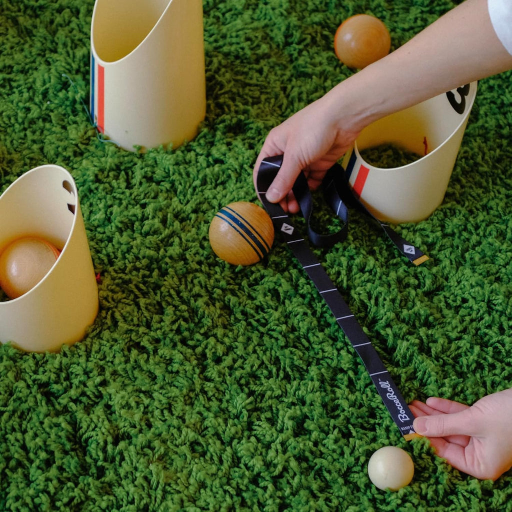 Yard Game – Modern Bocce Ball Set with Ramp & Targets | Portable BocceRoll Lawn Game for Backyard & Beach