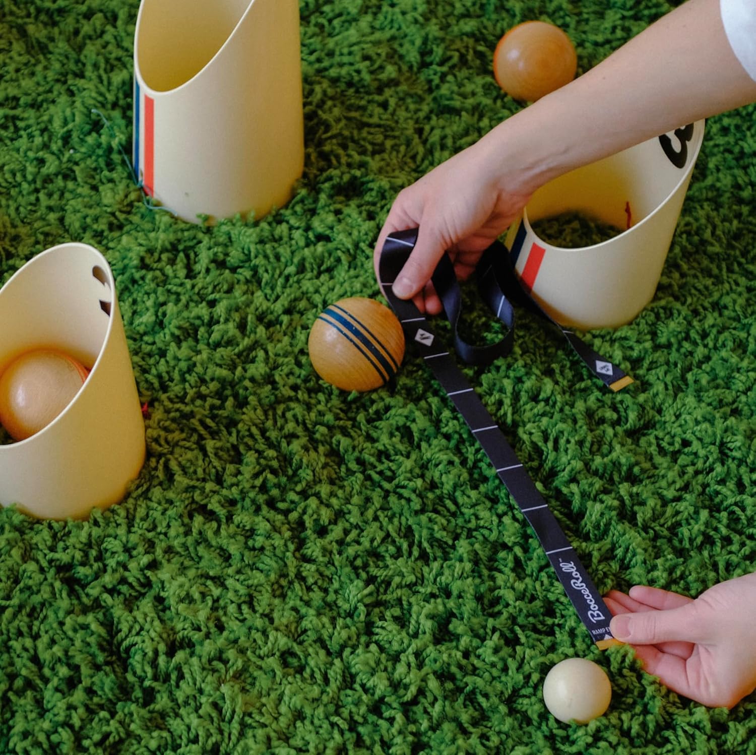 Yard Game – Modern Bocce Ball Set with Ramp & Targets | Portable BocceRoll Lawn Game for Backyard & Beach