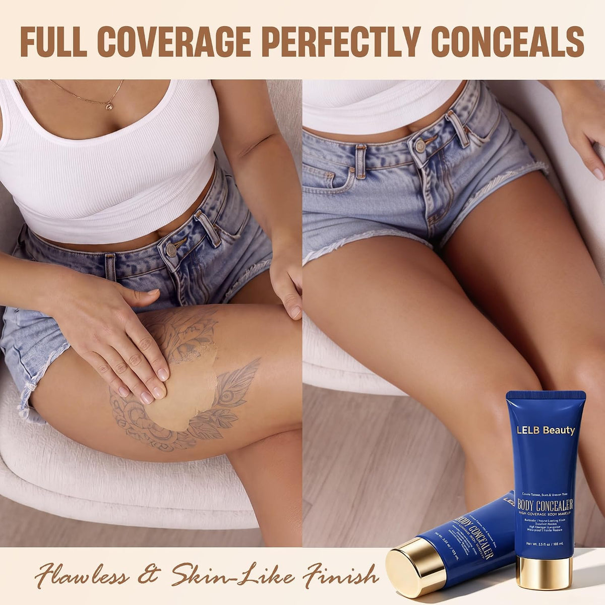 Tattoo Cover Up Makeup Waterproof Full Coverage Body Concealer Fair 3.5oz