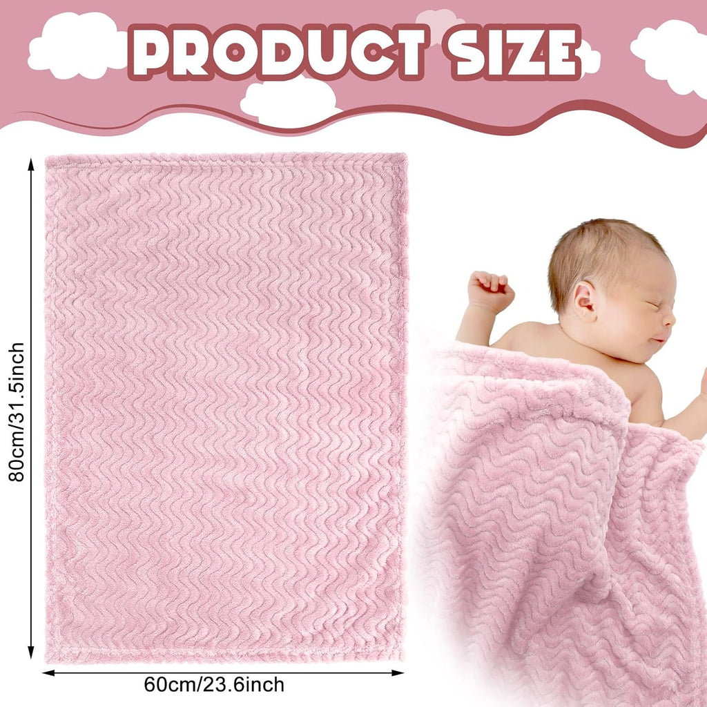 4 Pcs Baby Fuzzy Blanket Fluffy Baby Blanket for Boys Girls Soft Warm Infant Newborn Toddler Receiving Nursery Bed