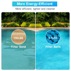 3.1 lbs Pool Filter Balls for Sand Filter, Reusable Pool Sand Filter Balls, Efficient Blue Filter Media Balls