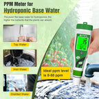 Hydroponic pH EC Meter, Water pH TDS PPM Meter