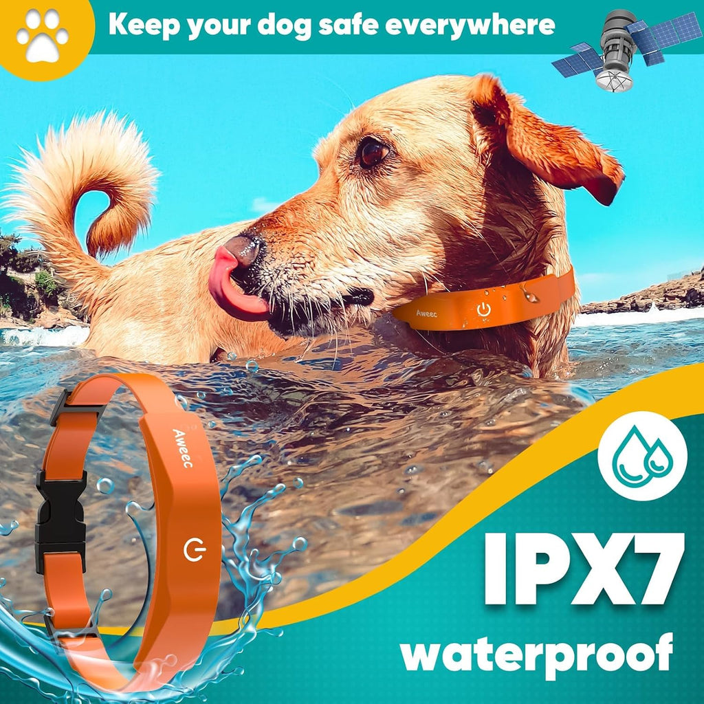 GPS Wireless Dog Fence, Electric Fence System with Training Collar (Orange)