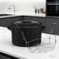21.5 Quart Large Water Bath Canner - Enamel Canning Pot with Included Canning Rack | Spacious Design for Batch