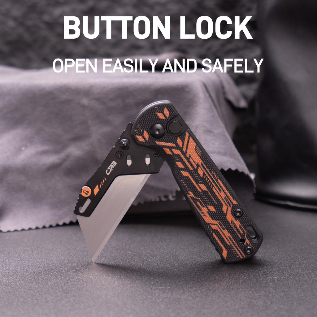 CJRB Boxer Folding Utility Knife, 10PCS Razor Blades, G10 Handle