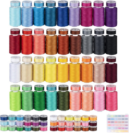 72pcs Sewing Thread Bobbins Kit, 36 Color 500 Yard Thread for Sewing | Sewing Machine Thread with Matched 50 Yard
