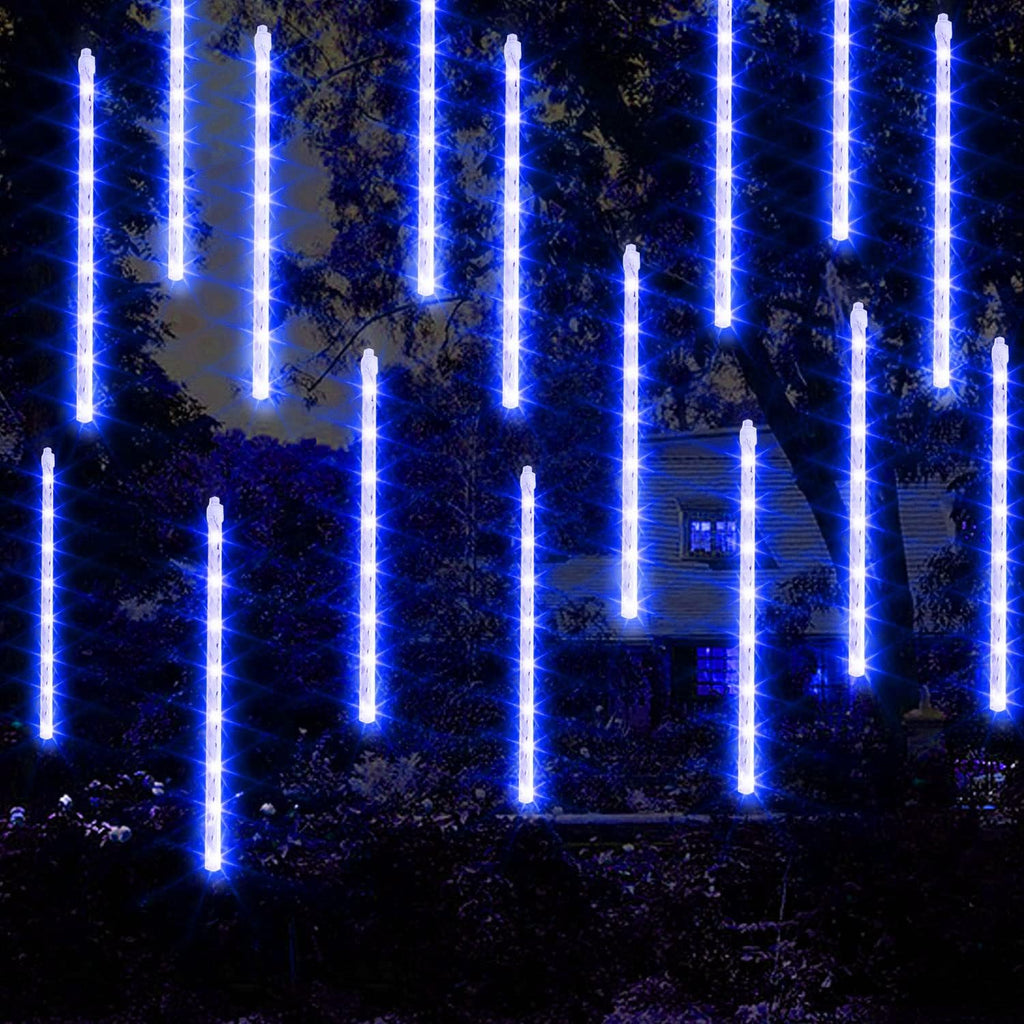 Meteor Shower Rain Lights, 288 LED Christmas Lights Icicle Snow Falling Halloween Light Outdoor Raindrop Light, 30cm