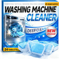 Enzyme Washing Machine Cleaner Tablets (24 Pack) – Protease Laundry Machine Cleaner for HE, Front Load & Top Load