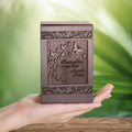Small Keepsake Sharing Urn for Ashes Wooden Mini Urn 20 Cubic Inches