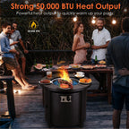 30-Inch Round Propane Fire Pit Table, 50,000 BTU