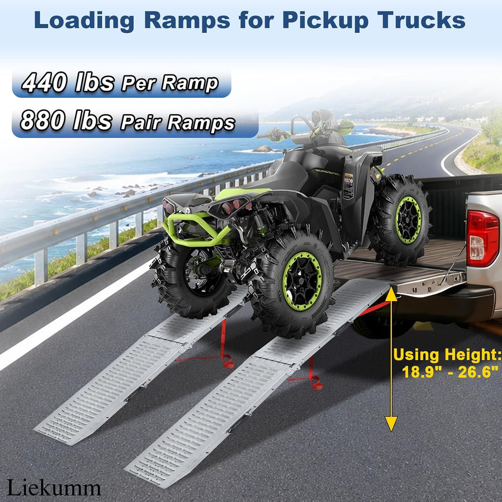 74" ATV Ramps 2-Pack, 880 lbs Loading Ramps for Pickup Trucks