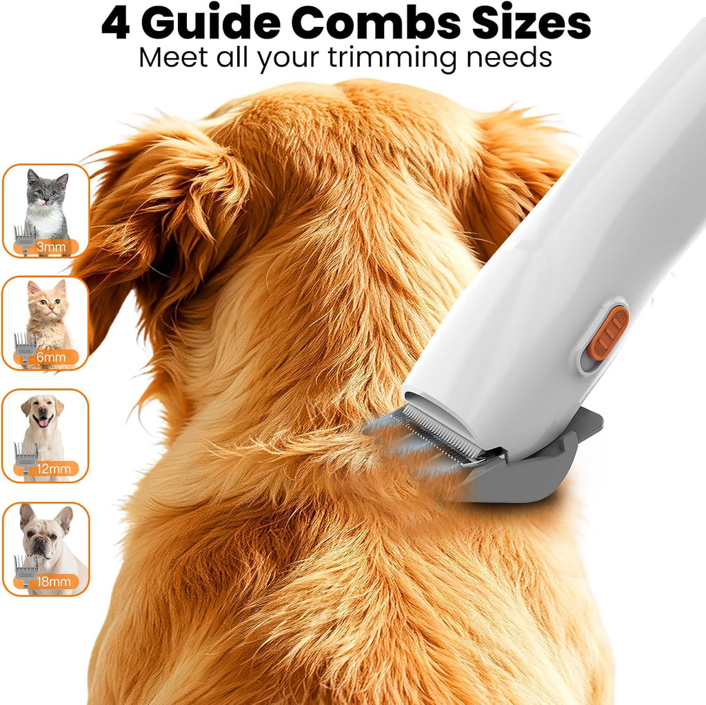 PG10 Dog Grooming Vacuum with Electric Clipper & Shedding Brush, 12,000Pa Suction Pet Grooming Vacuum for Dogs, Low
