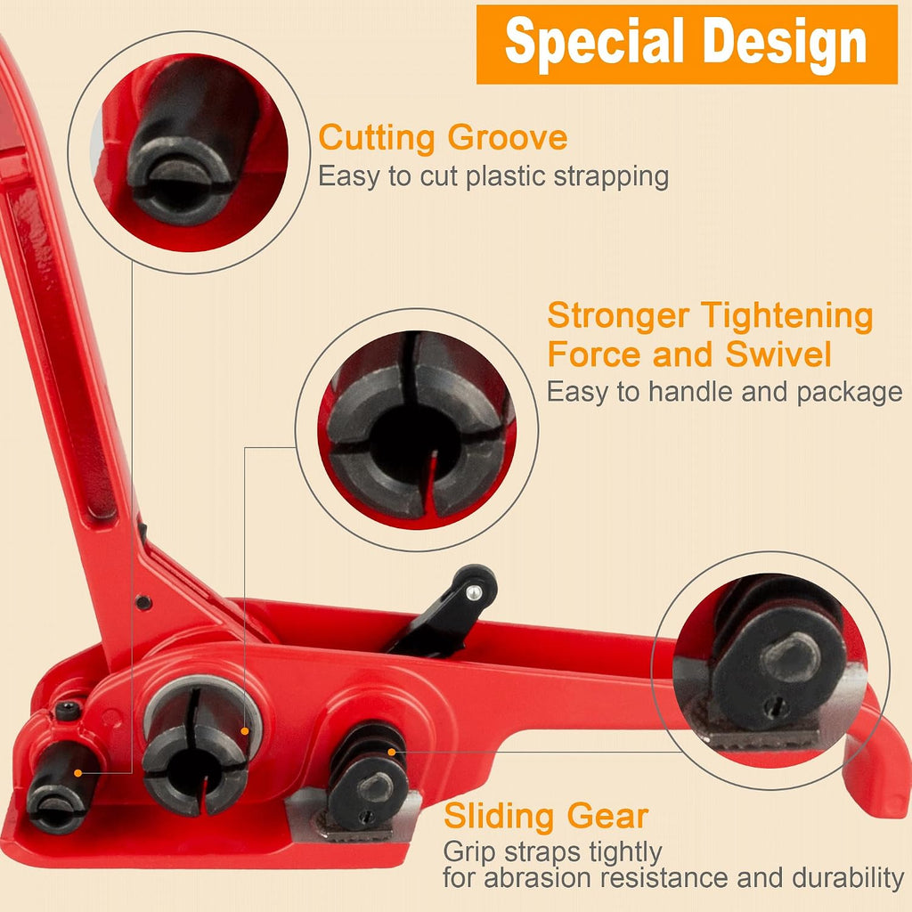 Heavy Duty Poly Strapping Tensioner & Cutter Manual Banding Tools, Banding Tensioner Cutter Cord Strapping Machine