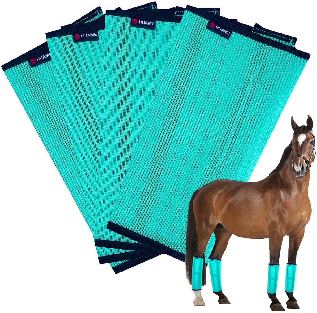 Horse Fly Boots, Breathable Mesh Protection Set of 4, Comfortable Horse Leggings, Breathable Mesh Design, Equine