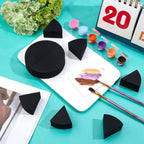 12PCS 2 Bags Triangle Powder Puff Face Paint Sponges Premium Black Half Moon Makeup Sponge Mini Applicator Wedges