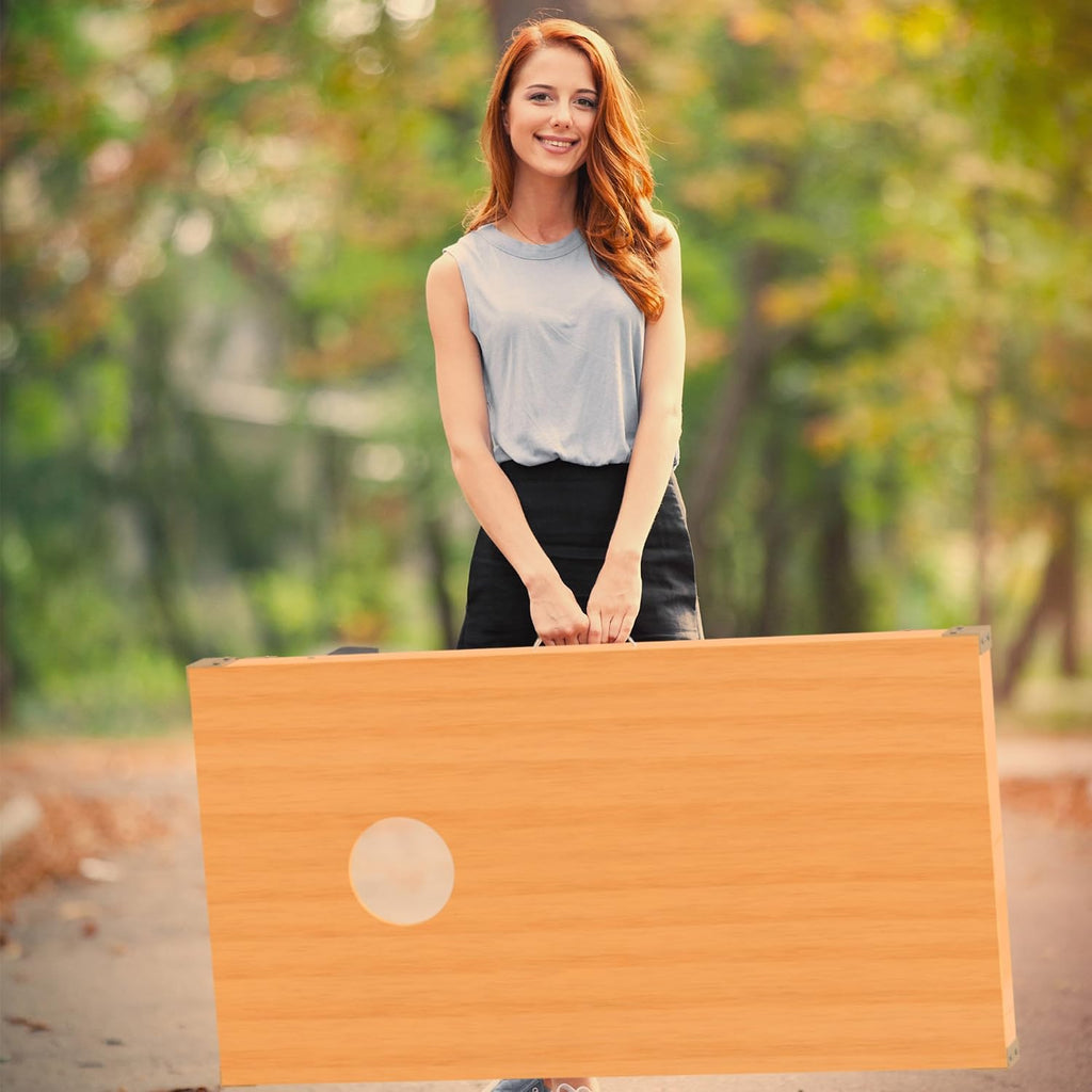 Cornhole Set - 4ftx2ft Regulation Size Outdoor Bean Bag Toss with 8 Bags Included - Yard Games for Kids 14 Years Old