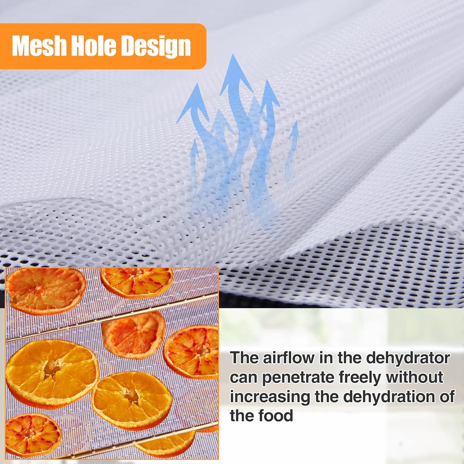 4 Silicone Dehydrator Mats & 6 Mesh Dehydrator Sheets | Reusable Non-stick Tray Liner with Edge, Compatible with