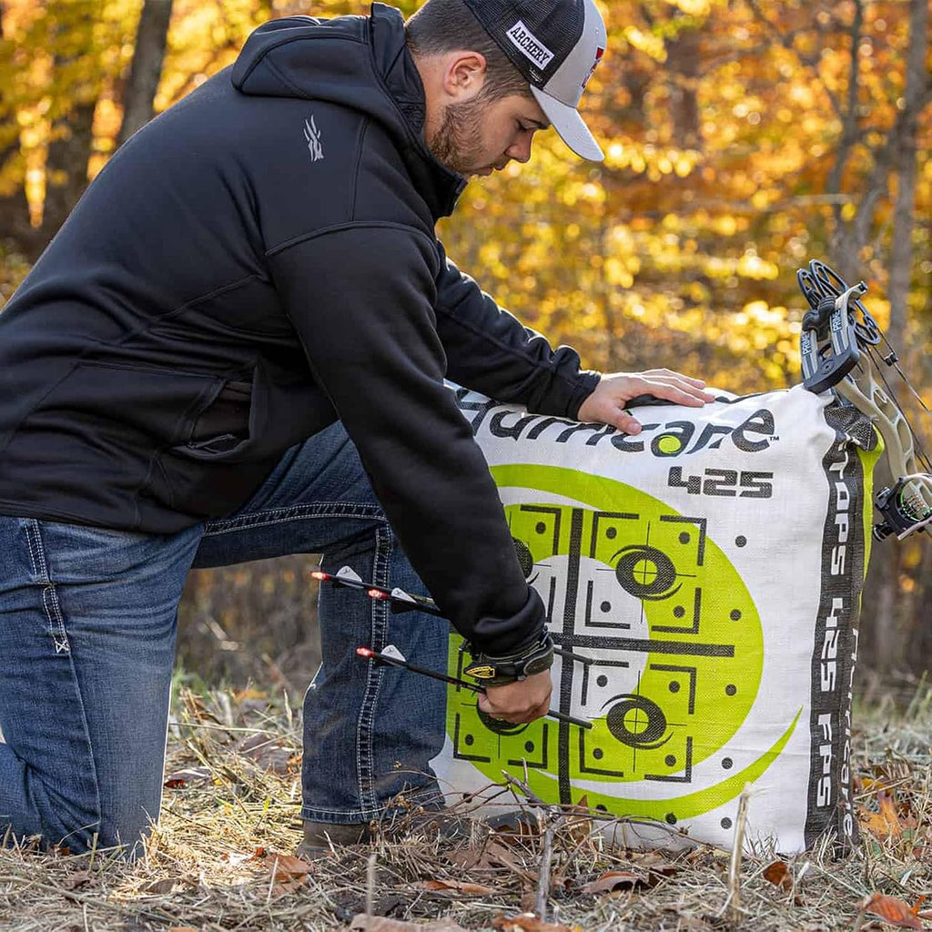 2-Sided High-Velocity Archery Bag Target, High-Visibility Aiming Points, Off-Center Deer Vitals on Back, Heavy-Duty